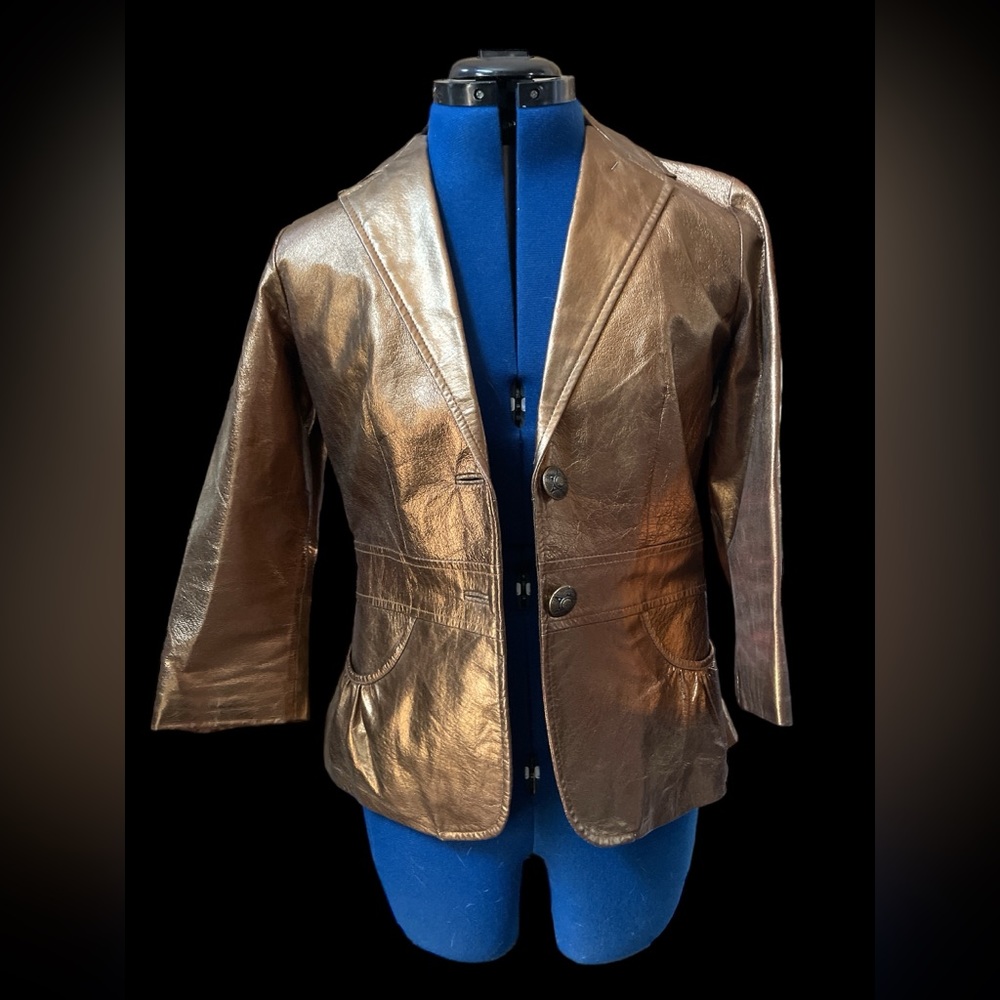 Vintage 1980 bronze leather Wendy Hil blazer